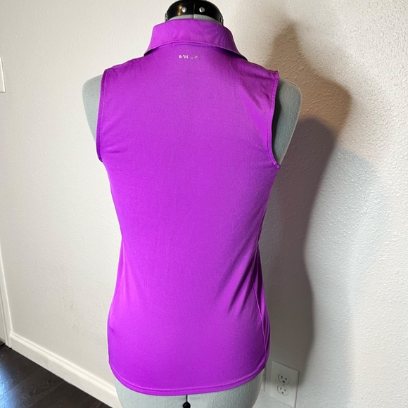 Fuchsia Top Polo Golf Shirt Collared Sleeveless Size Small - Picture 5 of 6